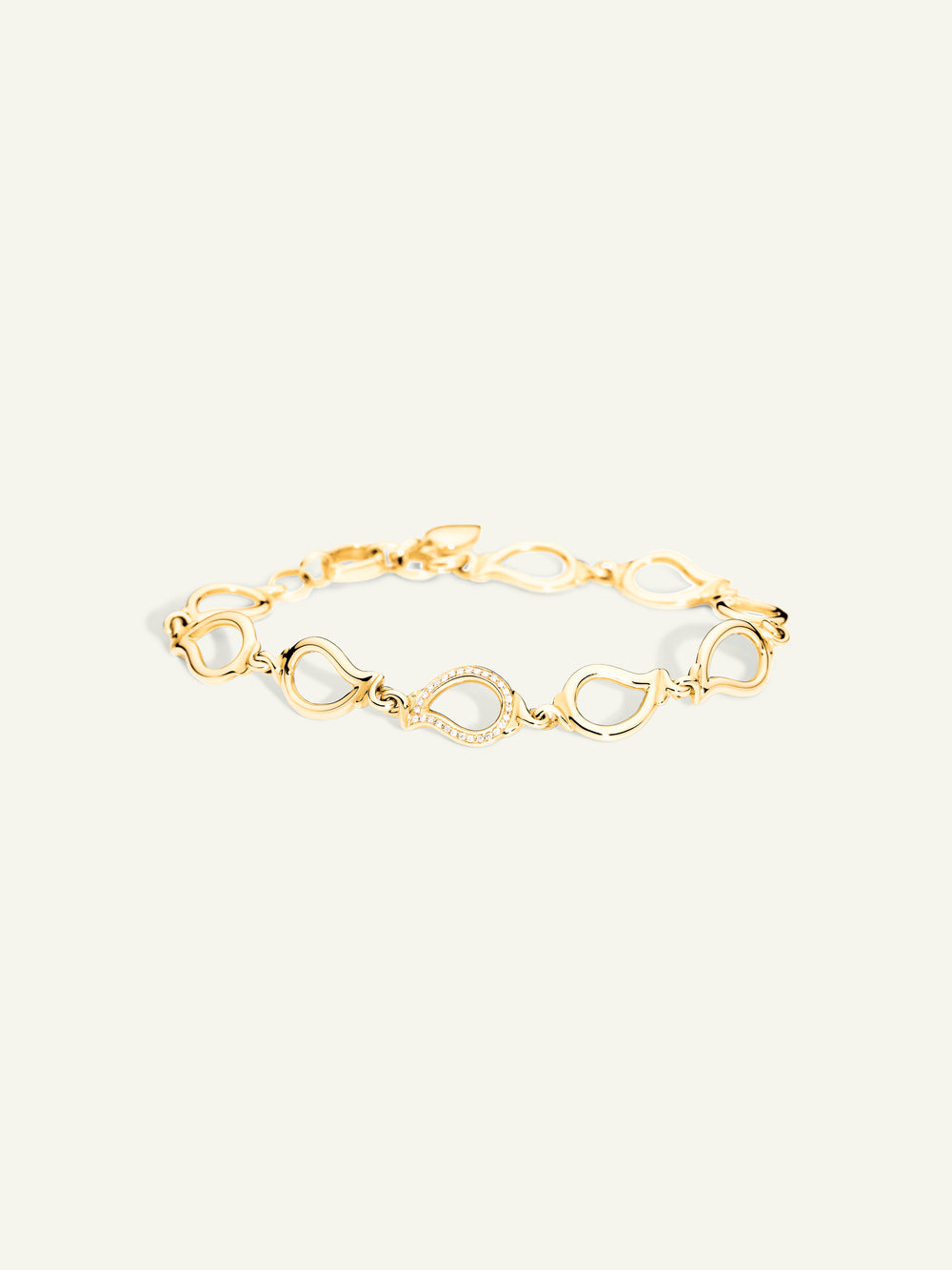 Bracelet SIGNATURE small - 1 element Diamond Pavé 18K Gelbgold
