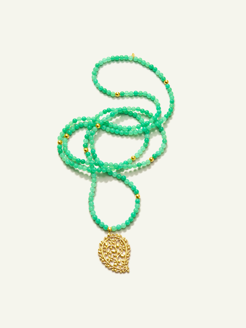 INDIA Dream Pendant Necklace with Chrysoprase