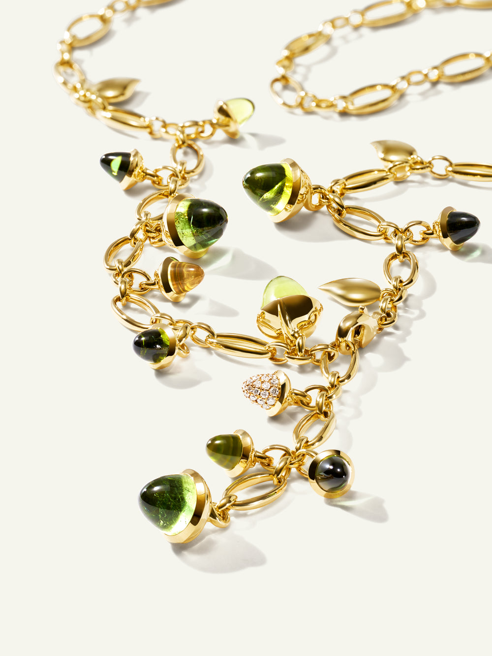 MIKADO Halskette, 56 cm in 'Rainforest' mit Diamond Pavé