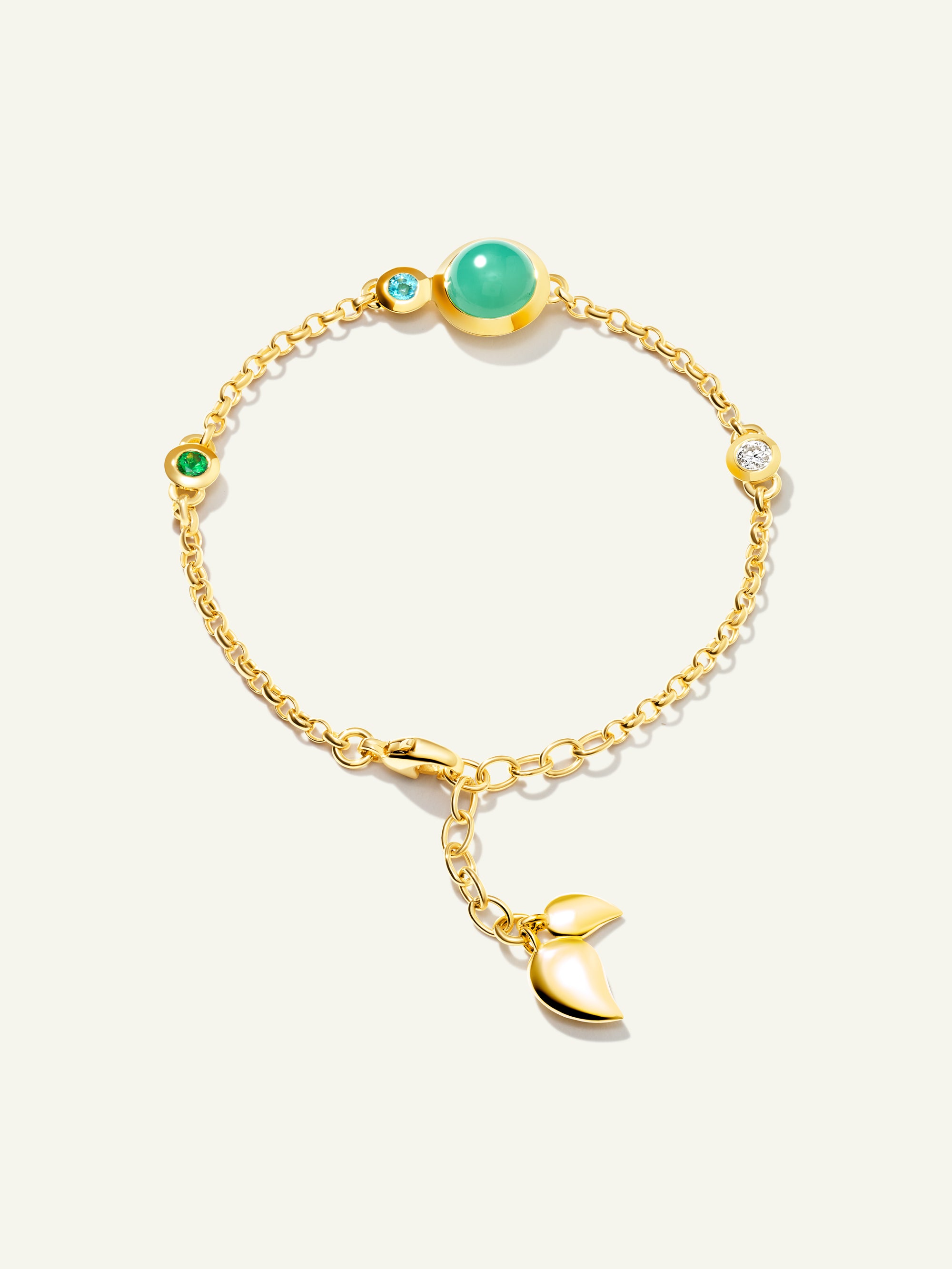 BOUTON Mini Chain Armband, Small/Medium in 'Lagoon'