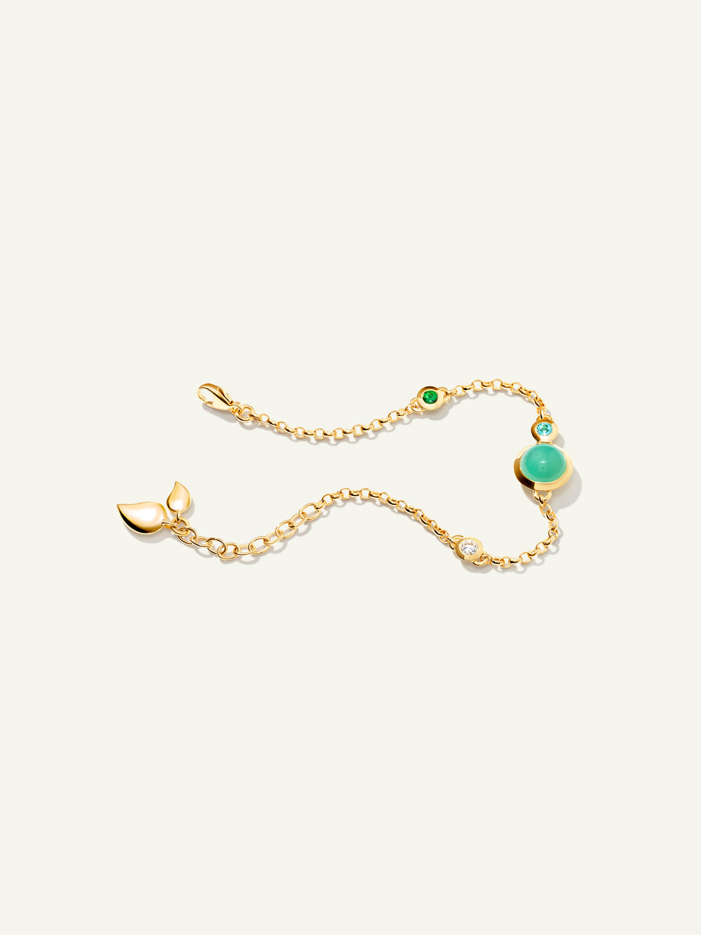 B-BOU-c-Lag-sm-yg | BOUTON Mini Chain Bracelet, Small/Medium in 'Lagoon'