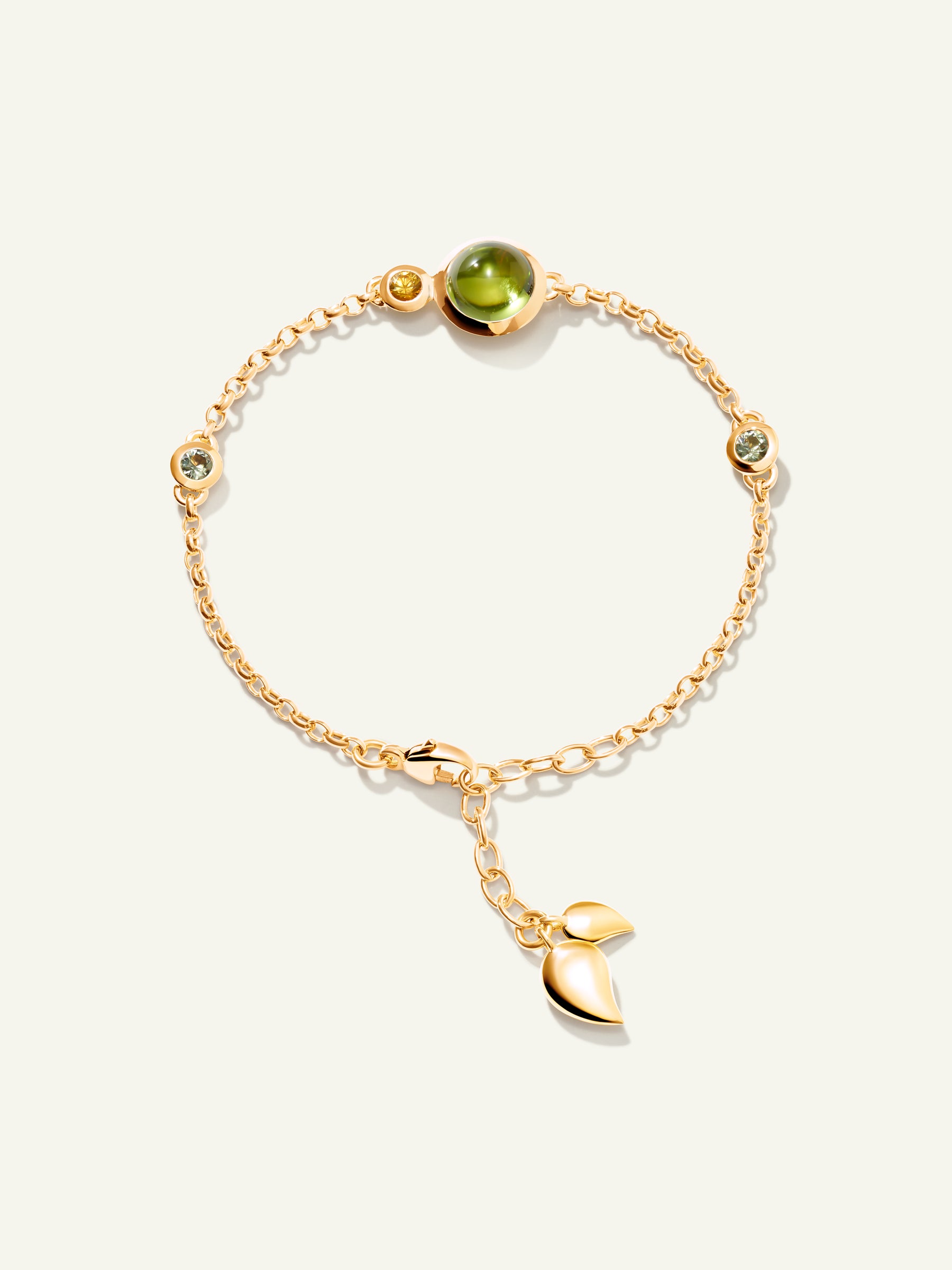 B-BOU-c-RF-ml-yg | BOUTON Mini Chain Bracelet, in 'Rainforest'