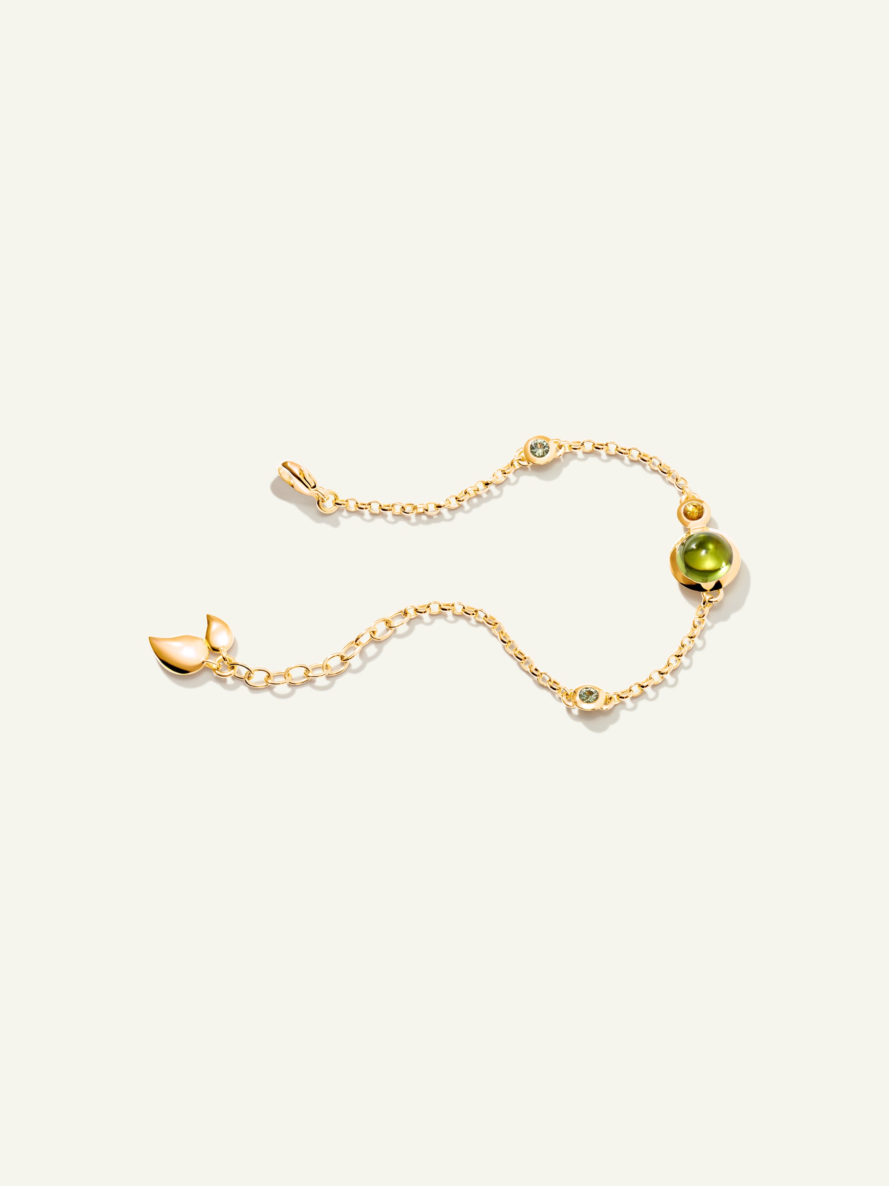 B-BOU-c-RF-sm-yg | BOUTON Mini Chain Bracelet, Small/Medium in 'Rainforest'