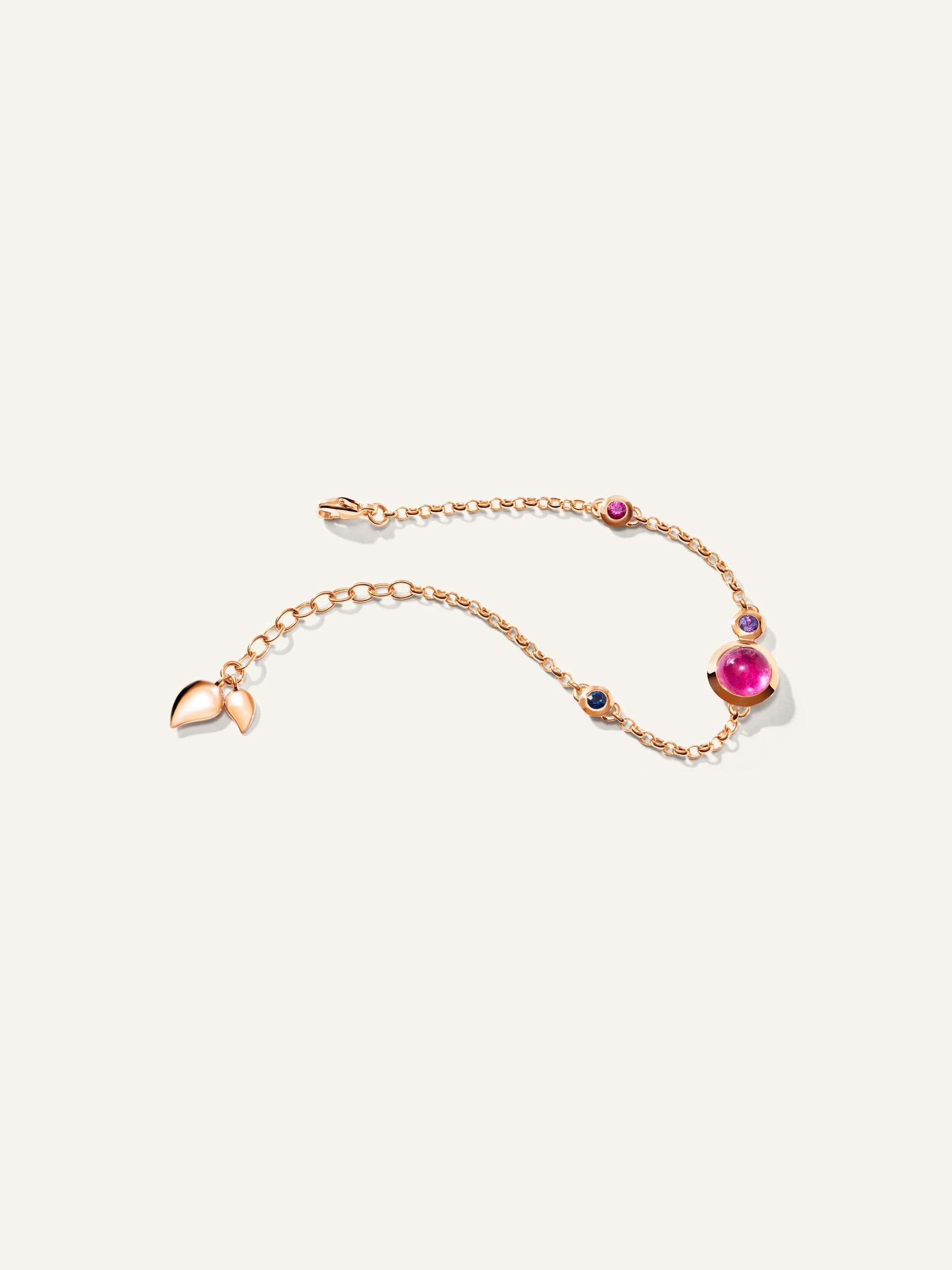 BOUTON Mini Chain Bracelet, Small/Medium in 'Wildberry'