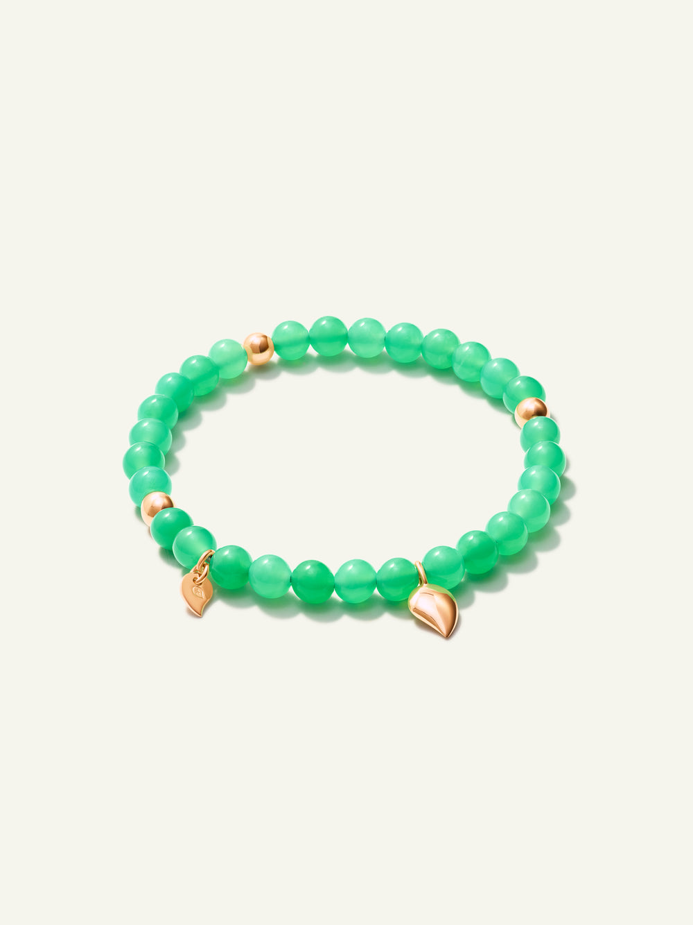INDIA Medium Armband mit 18K Goldperlen und Chrysopras