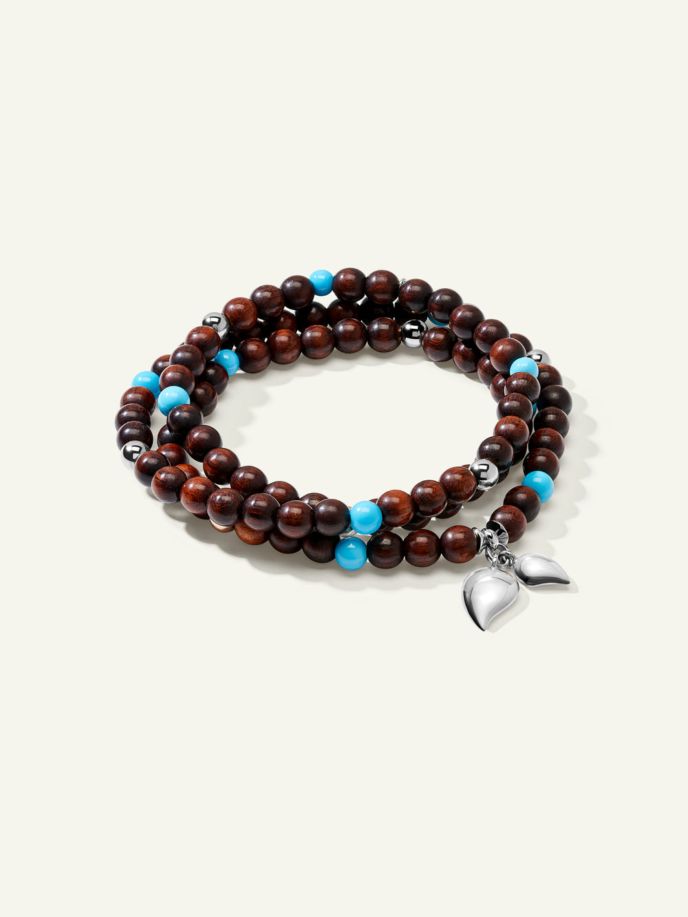 INDIA Medium Armband mit Türkisperlen und Snakewood