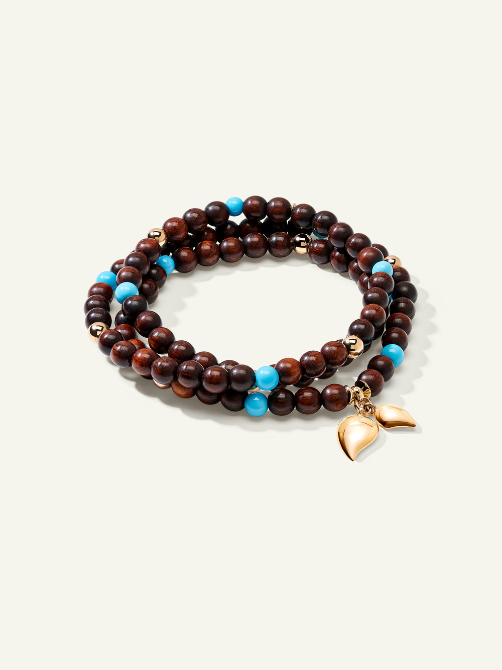INDIA Medium Armband mit Türkisperlen und Snakewood