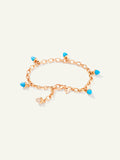 MIKADO Charm Bracelet in 'Turquoise' with Diamond Pavé