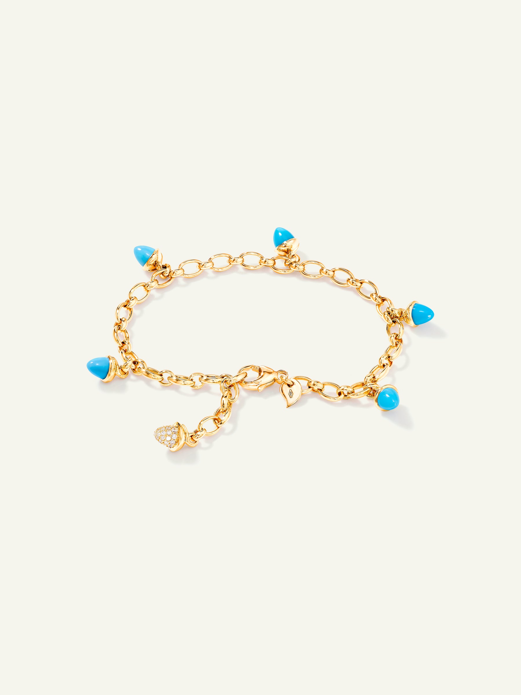 MIKADO Charm Armband in 'Turquoise' mit Diamond Pavé