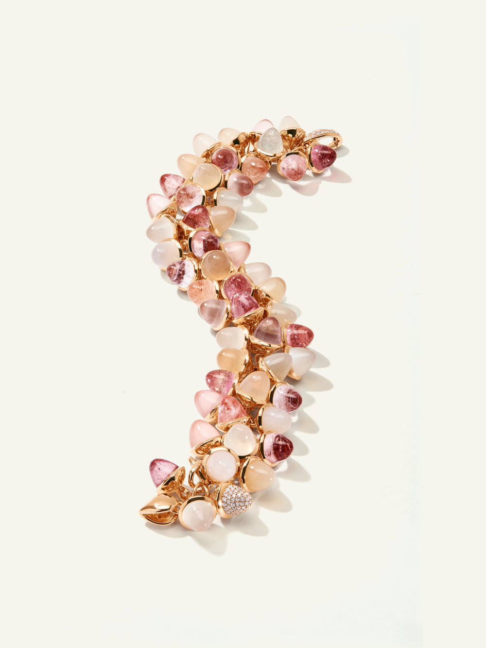 B-MFL-Blu-p-rg | MIKADO Flamenco Bracelet in 'Blush' with Diamond Pavé
