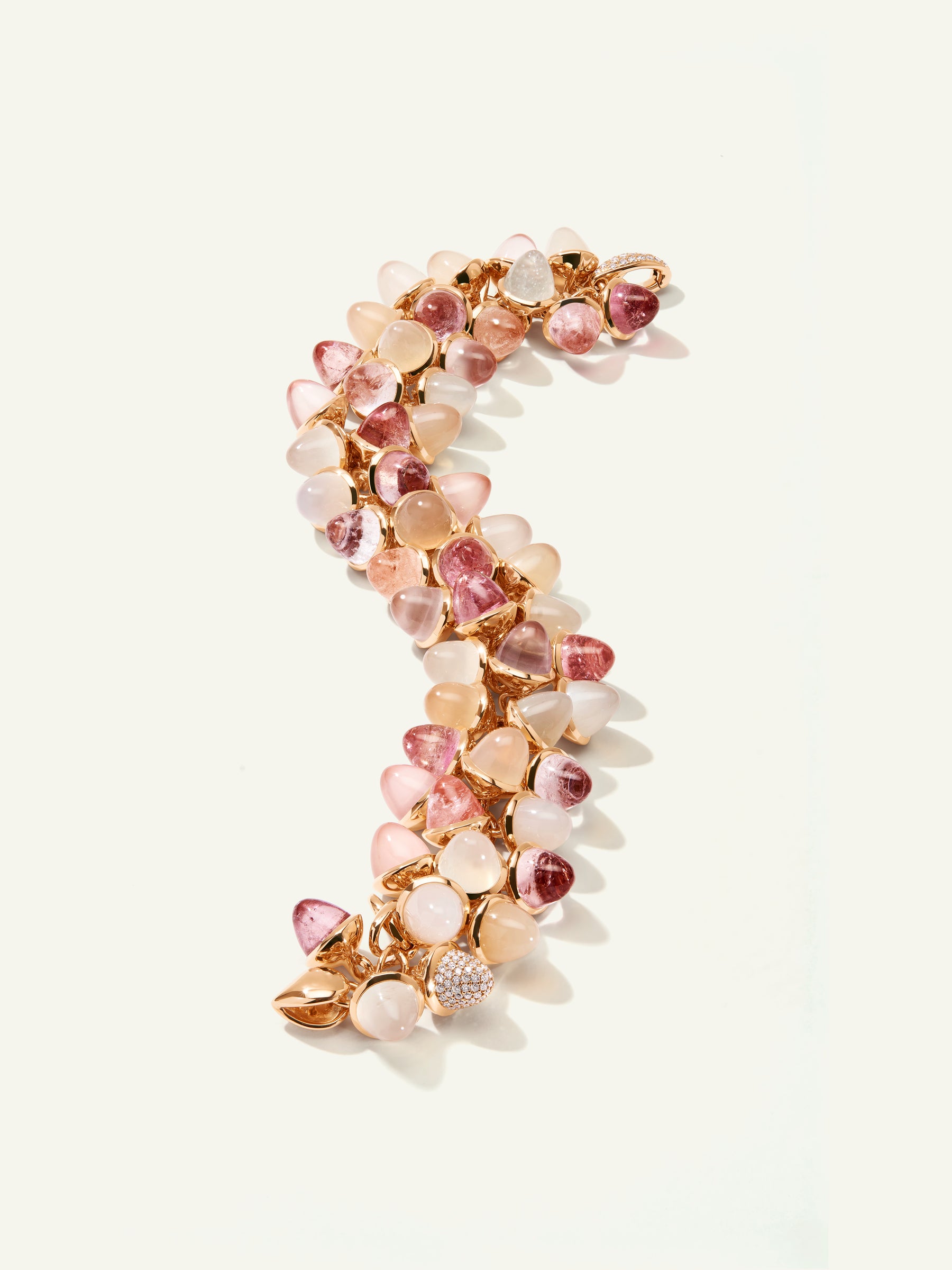B-MFL-Blu-p-rg | MIKADO Flamenco Bracelet in 'Blush' with Diamond Pavé