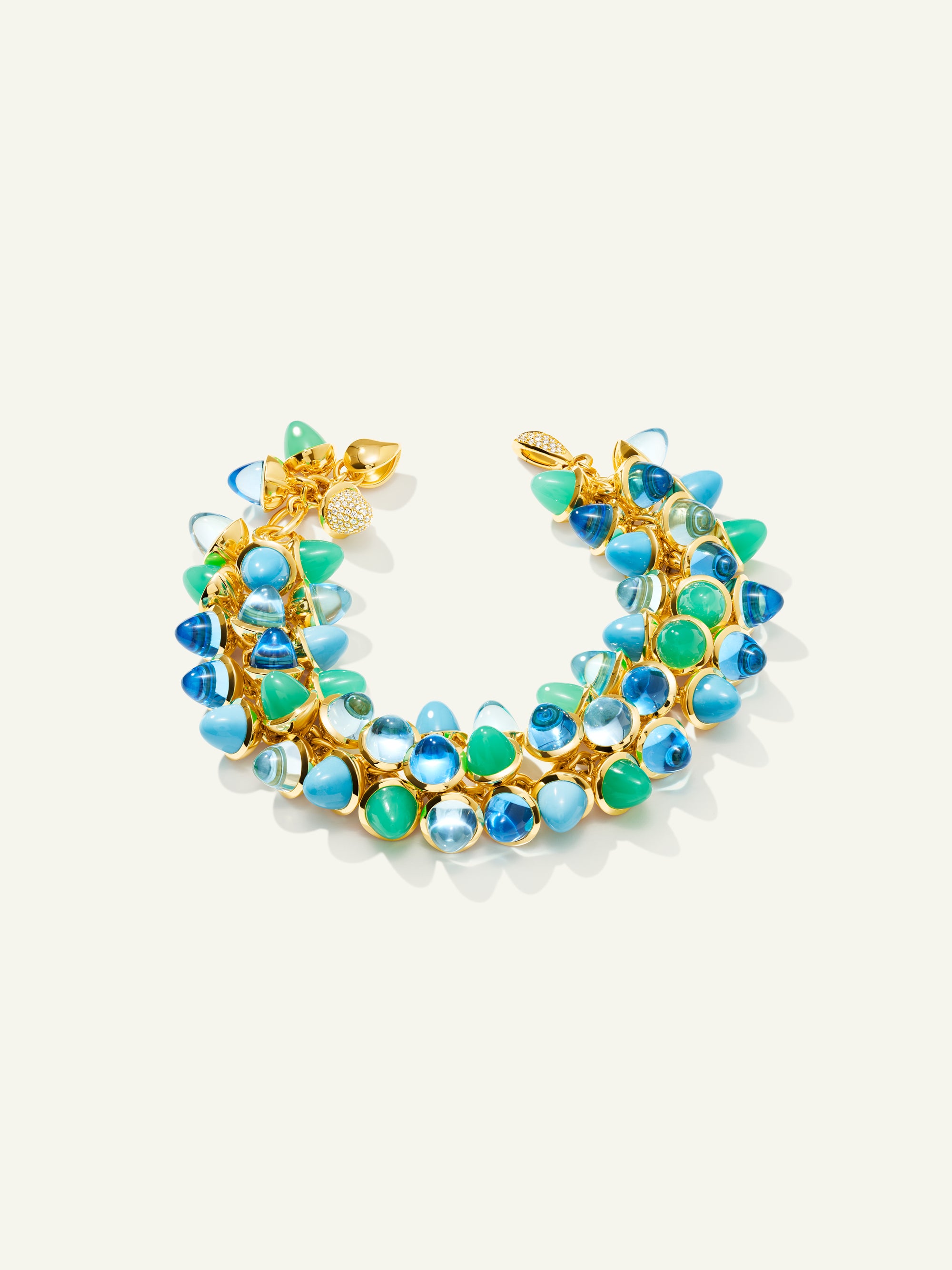 Bracelet MIKADO Flamenco 'Lagoon' with Diamond Pavé