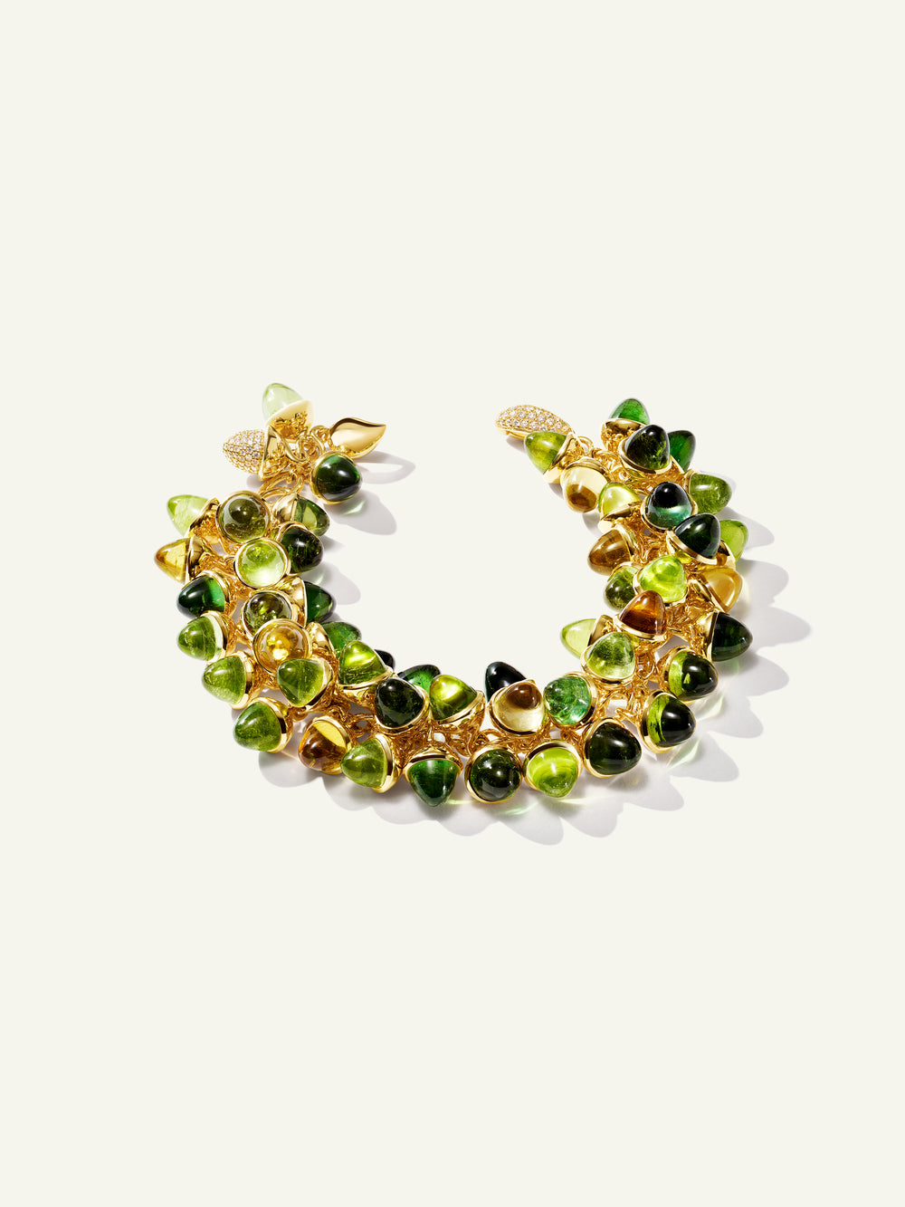 MIKADO Flamenco Bracelet in 'Rainforest' with Diamond Pavé