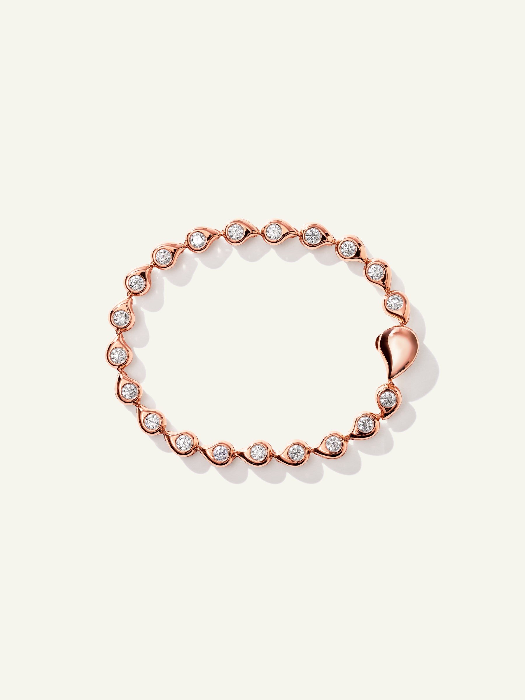 B-SF-Riv-Cl-alt-rg | SNOWFLAKES Alternating Rivière Bracelet with White Diamonds