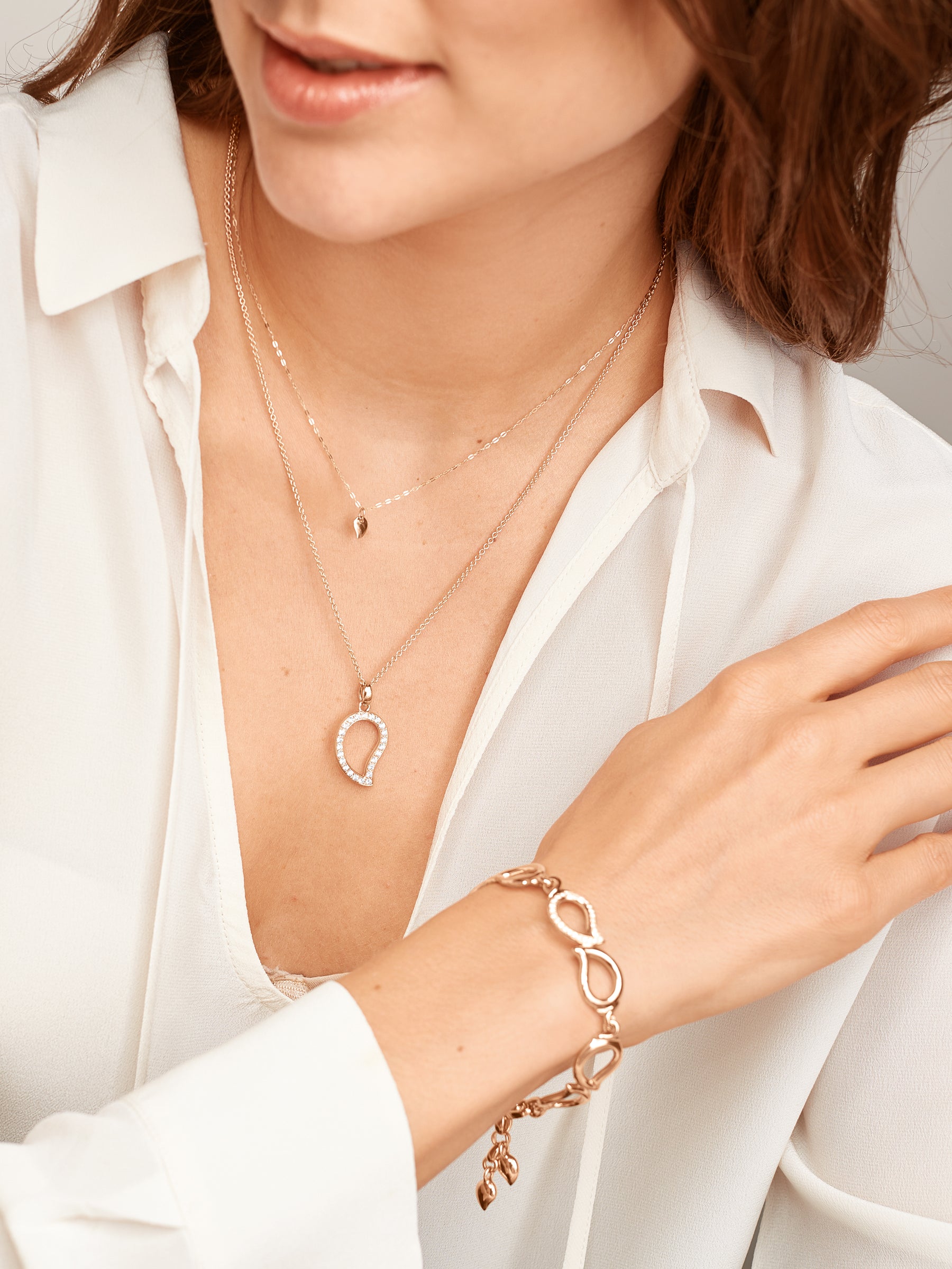 B-Sig-l-1pl-rg | Bracelet SIGNATURE large - 1 element Diamond Pavé