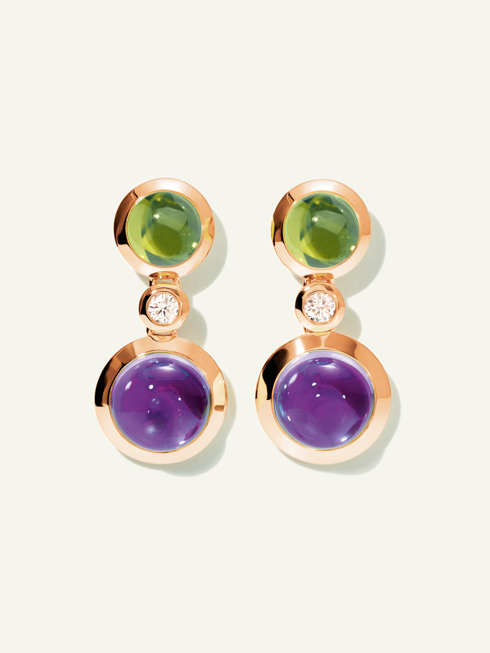 BOUTON 2 Cabochons Ohrringe
