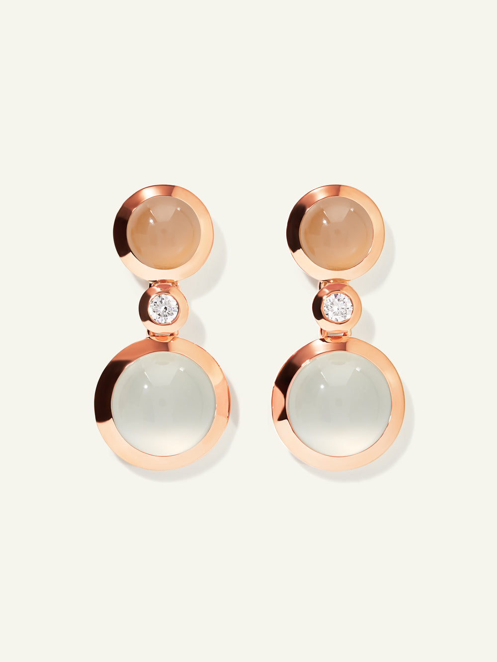 Earrings BOUTON 2 Cabochons 'Camel' / Classic 