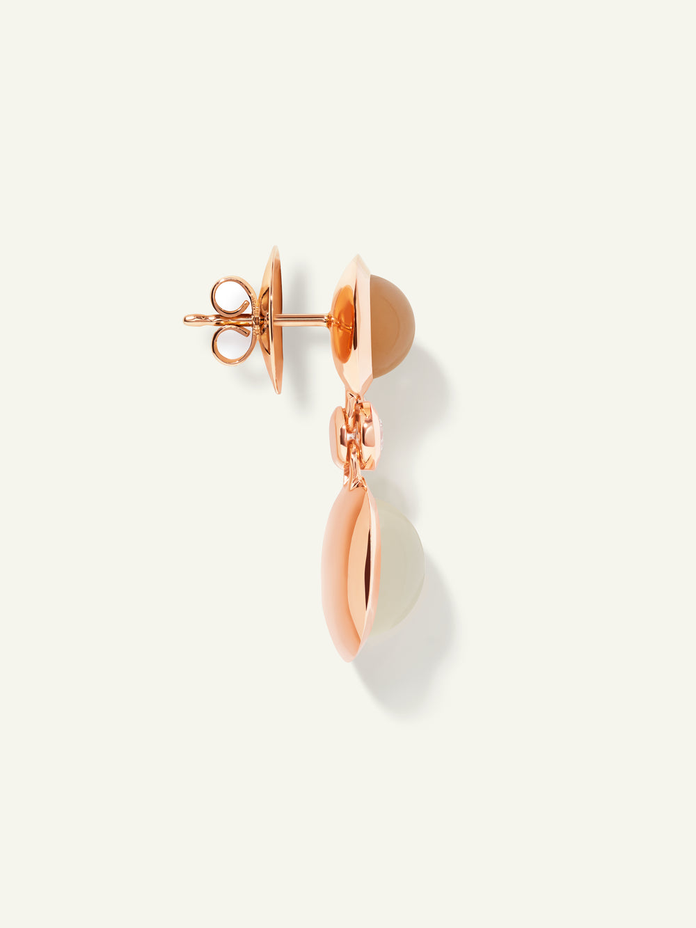 Earrings BOUTON 2 Cabochons 'Camel' / Classic 