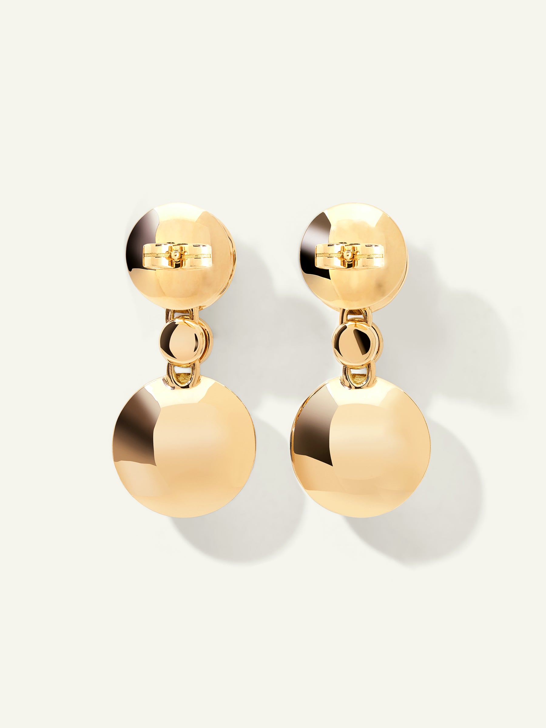 BOUTON 2 Cabochons Earrings in 'Sand' and White Diamonds