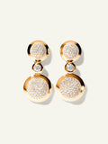 BOUTON 2 Cabochons Ohrringe mit Diamant Pavé und Diamanten