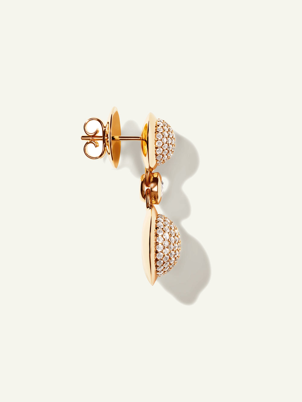Earrings BOUTON 2 Cabochons Diamond Pavé / Classic Diamond Pavé / Classic