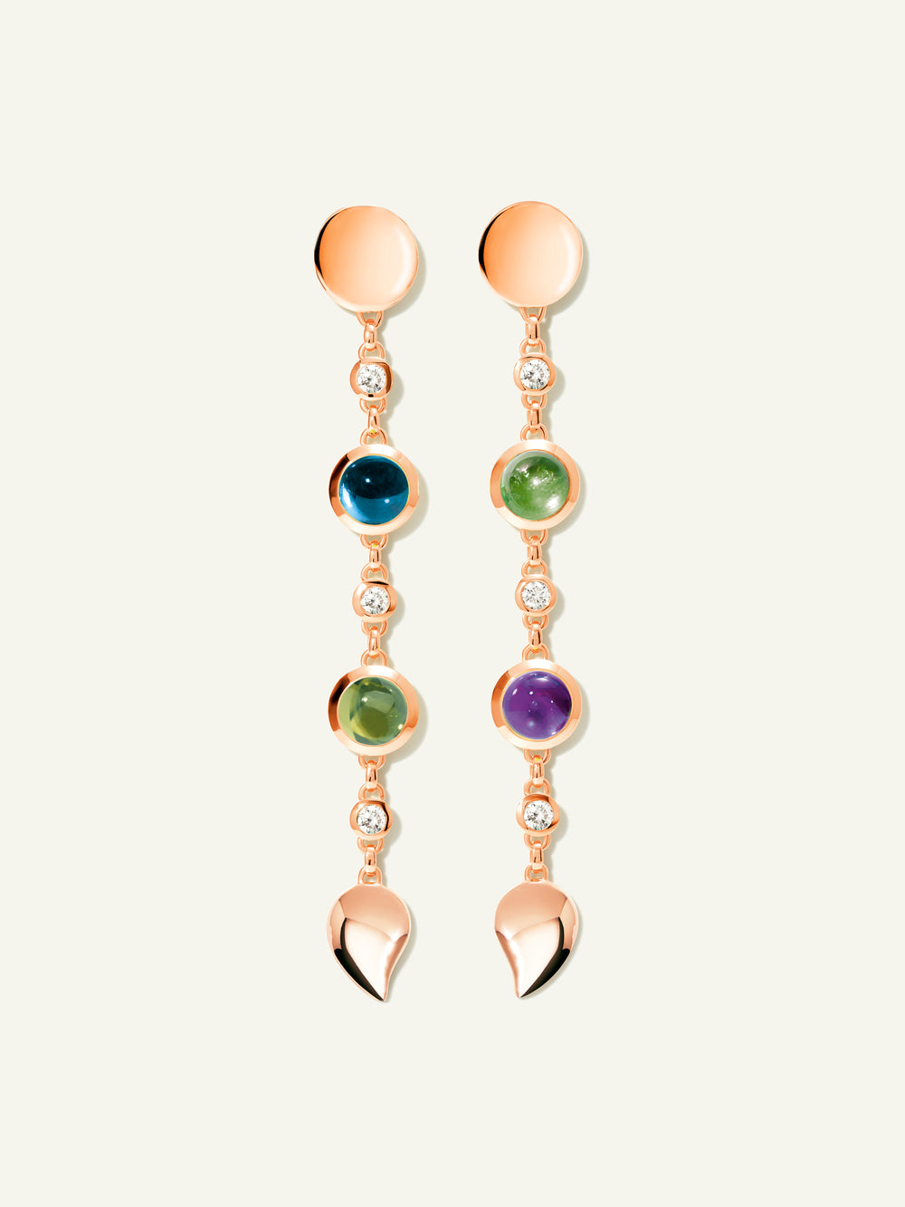 BOUTON Long Ohrringe in 'Aurora' mit Diamanten