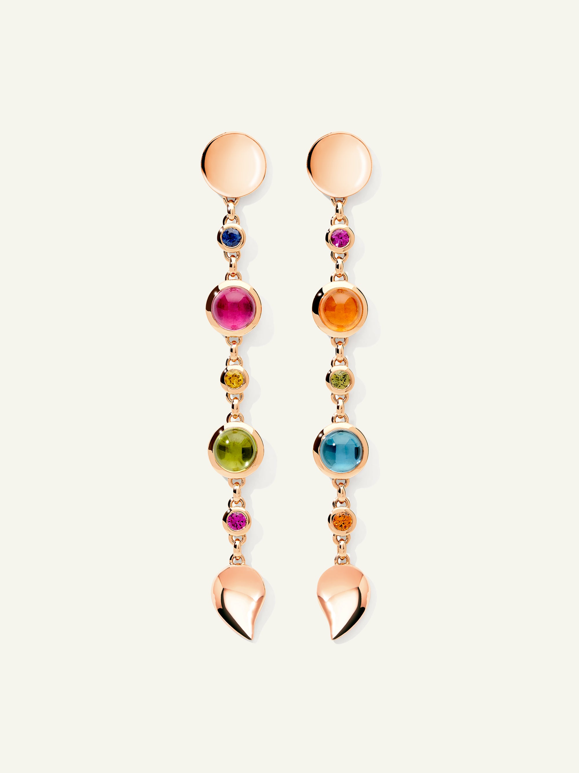 BOUTON Long Ohrringe in 'Candy' mit Saphiren