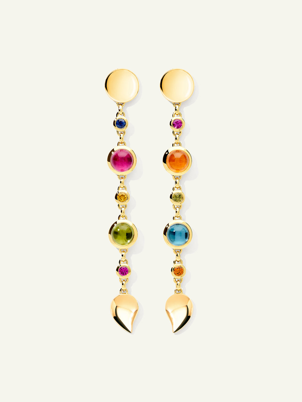 Earrings BOUTON Long 'Candy' / Sapphire