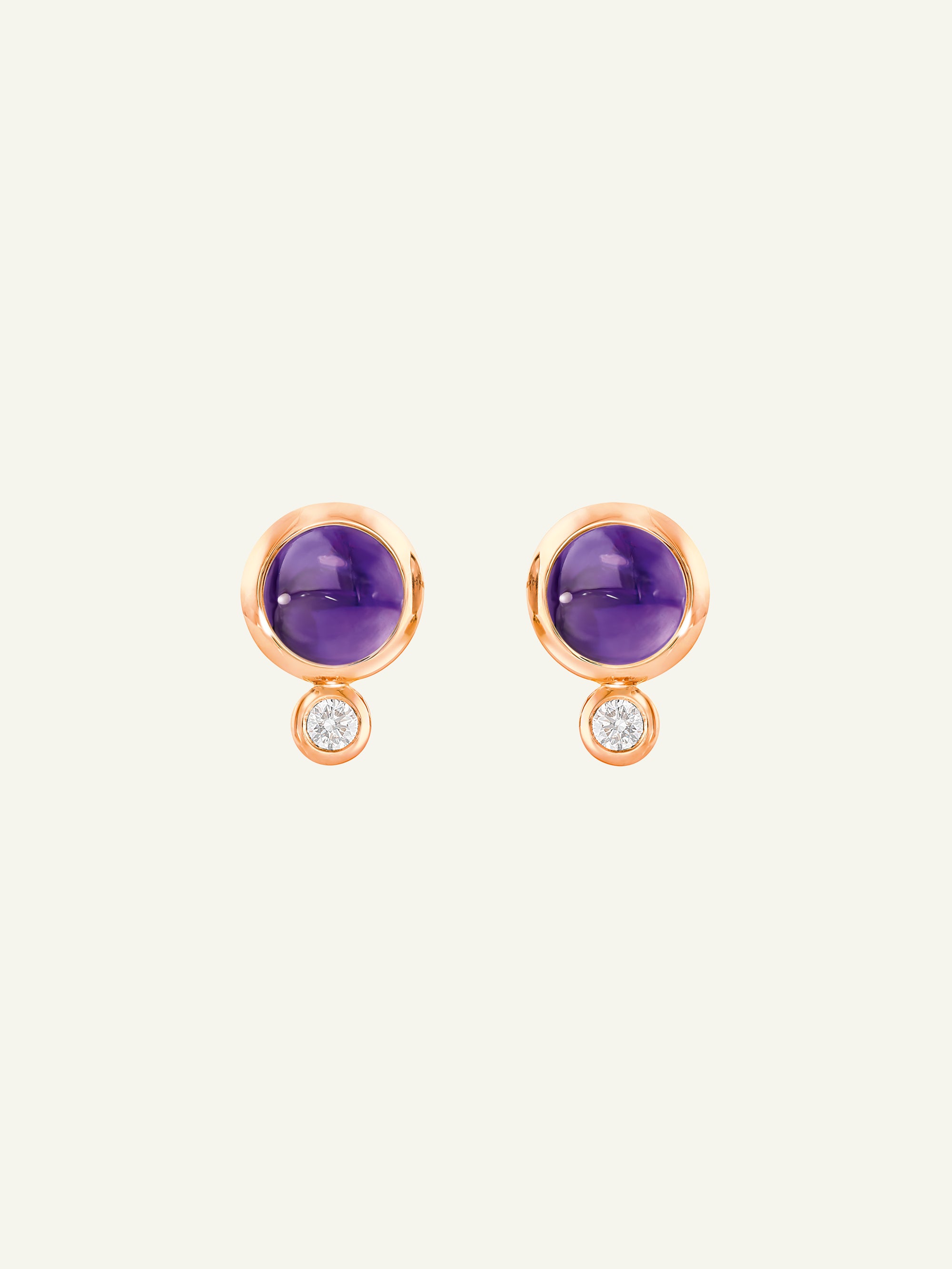 BOUTON Ohrringe mit Amethyst und Diamanten