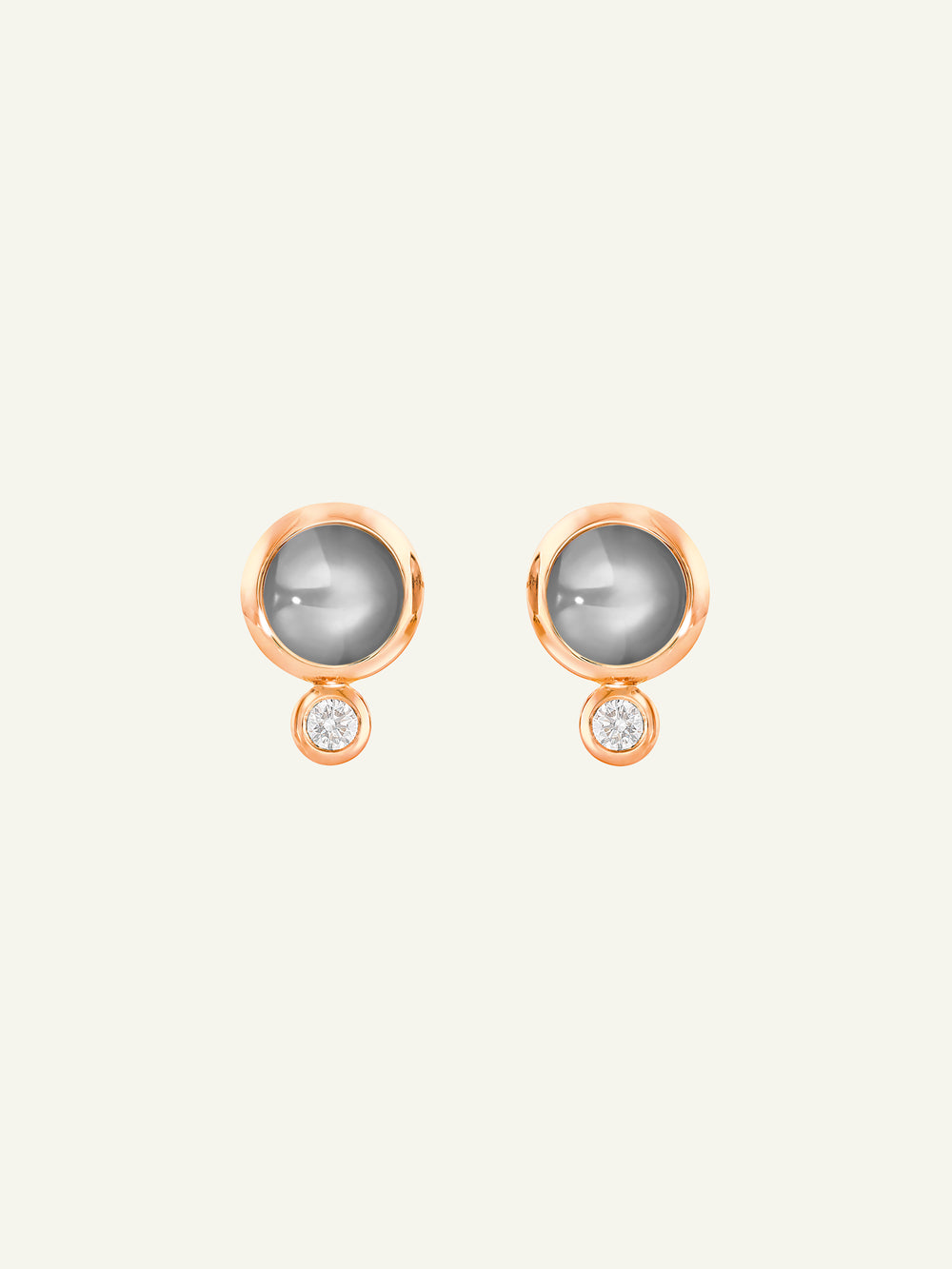 Earrings BOUTON Moonstone grey / Classic grauer Mondstein