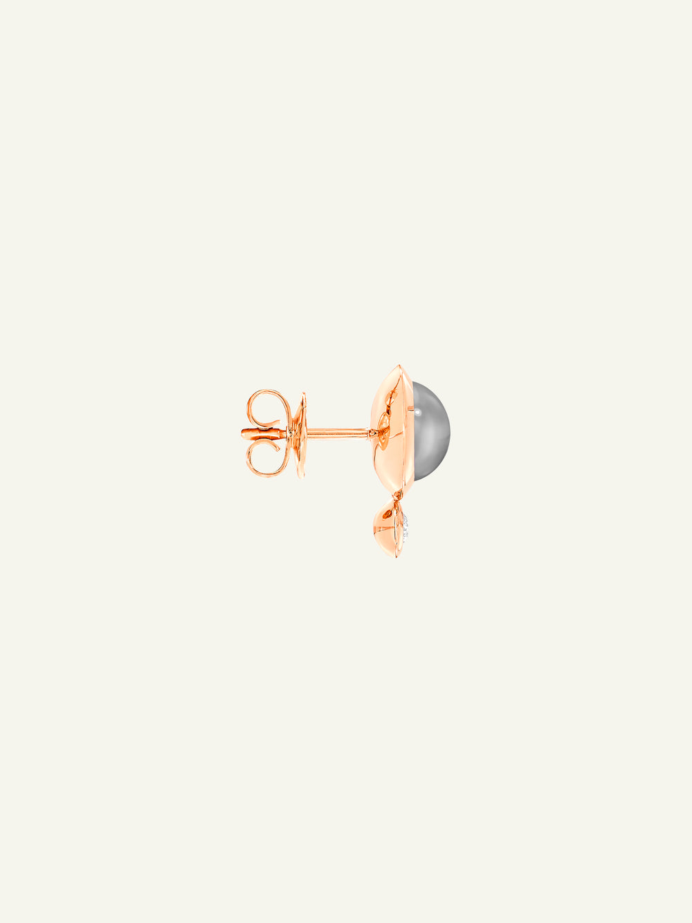 Earrings BOUTON Moonstone grey / Classic grauer Mondstein