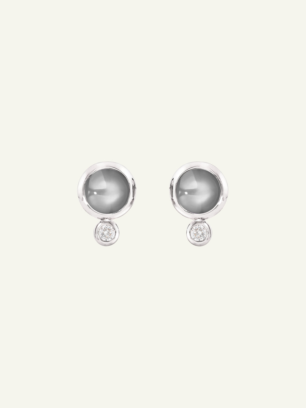 Earrings BOUTON Moonstone grey / Classic grauer Mondstein