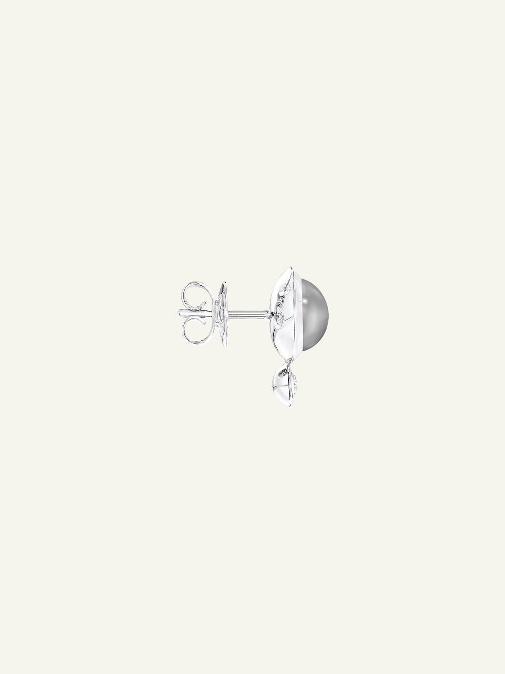 Earrings BOUTON Moonstone grey / Classic grauer Mondstein