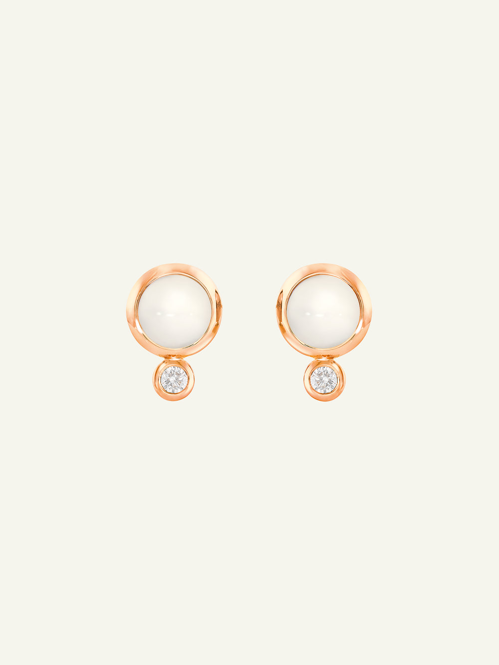 Earrings BOUTON Moonstone sand/white / Classic sand Mondstein