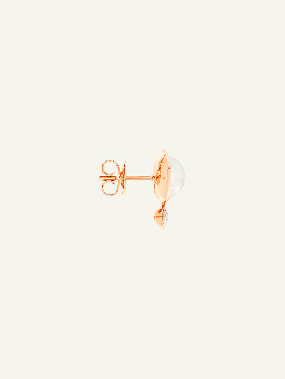 Earrings BOUTON Moonstone sand/white / Classic sand Mondstein
