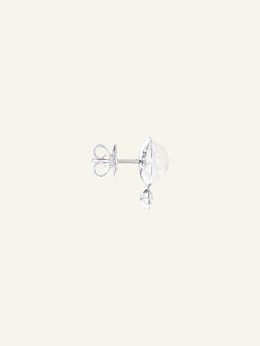 Earrings BOUTON Moonstone sand/white / Classic sand Mondstein