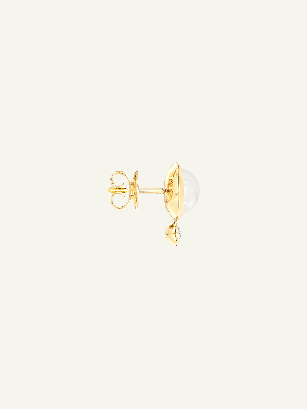 Earrings BOUTON Moonstone sand/white / Classic sand Mondstein