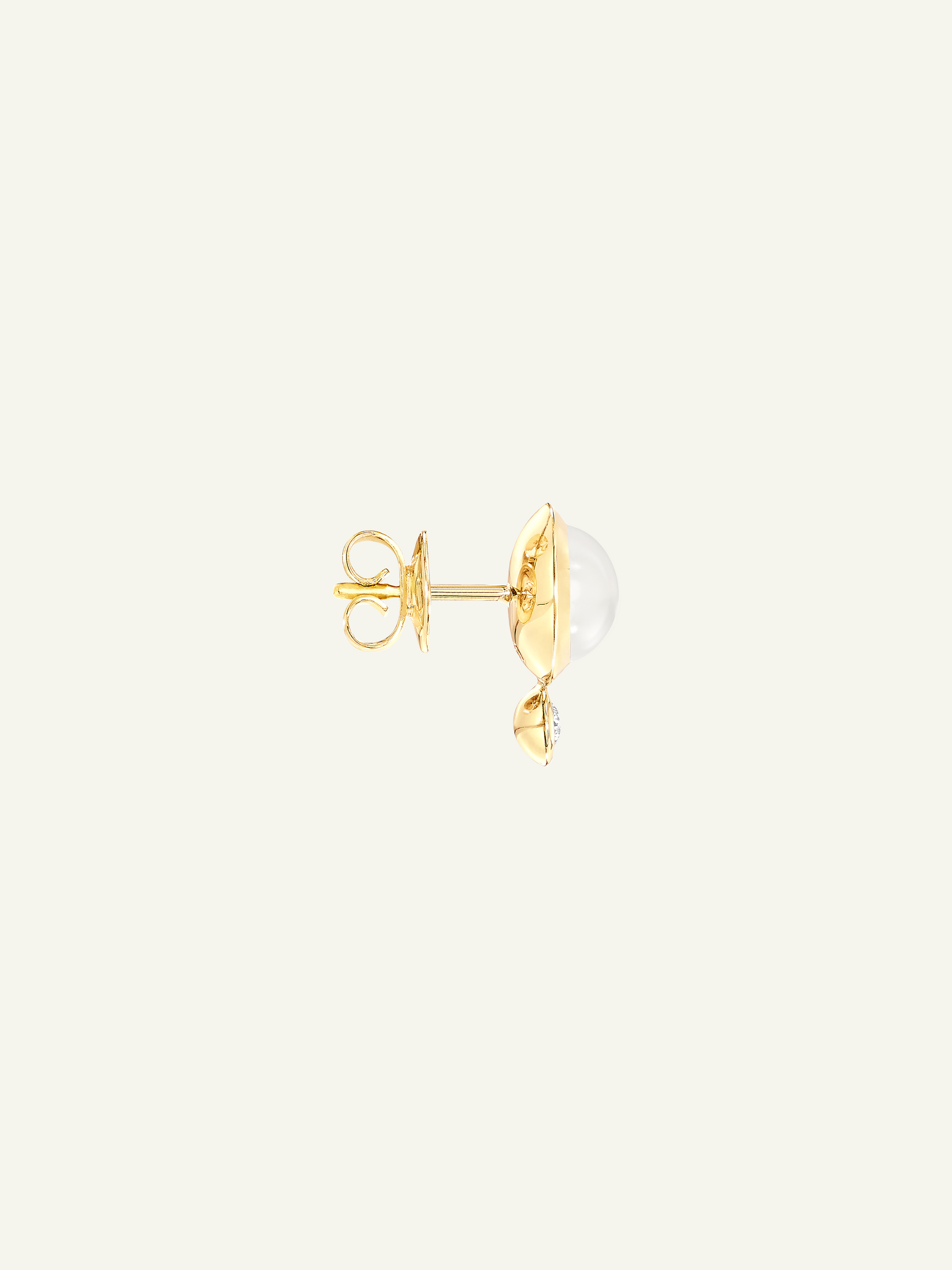 Earrings BOUTON Moonstone sand/white / Classic sand Mondstein