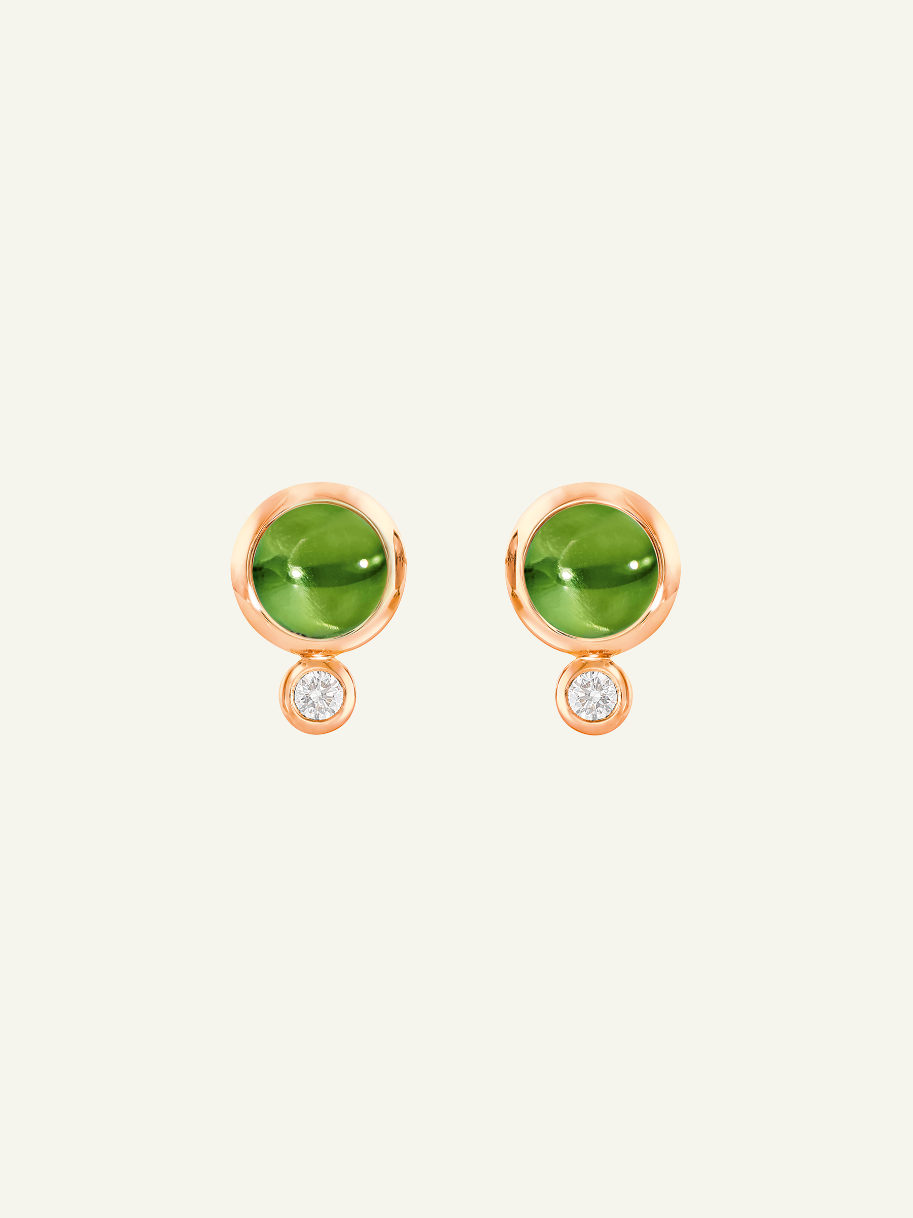 BOUTON Earrings with Peridot and White Diamonds