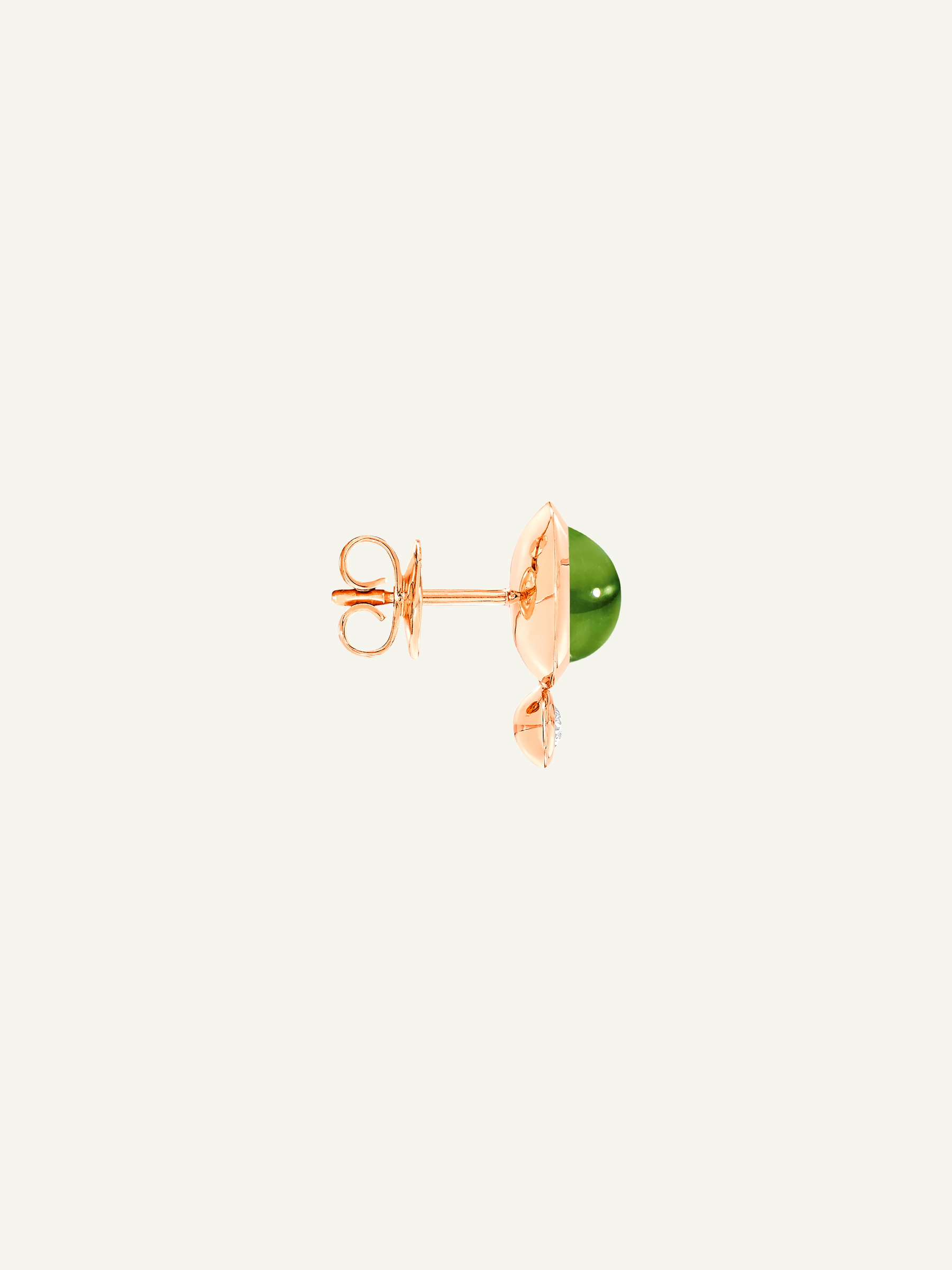 BOUTON Earrings with Peridot and White Diamonds
