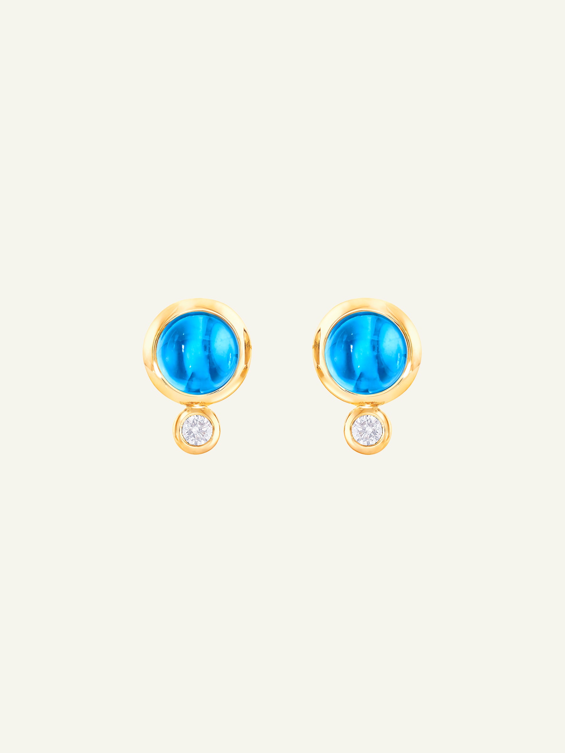 BOUTON Earrings with Swiss Topaz and White Diamonds