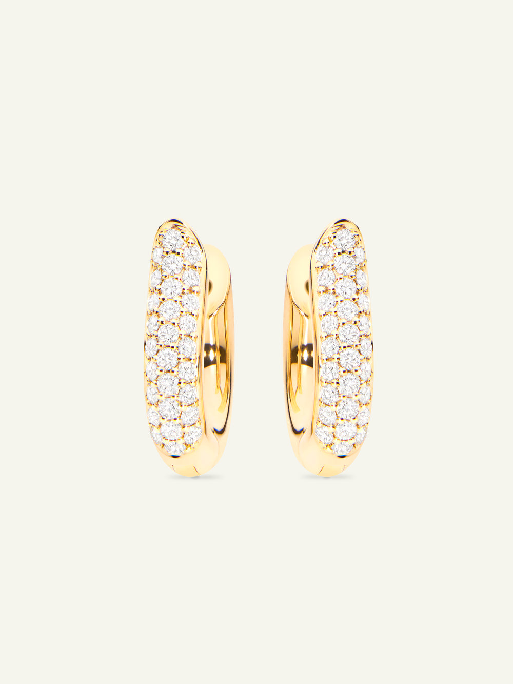 SIGNATURE Earrings Hoop medium Diamond Pavé 18K yellow Gold