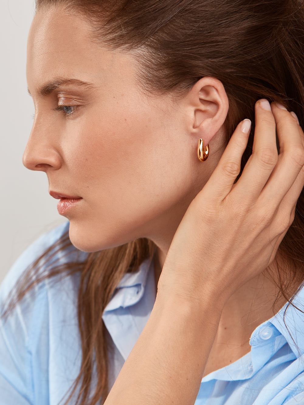 SIGNATURE Earrings Hoop medium 18K Roségold