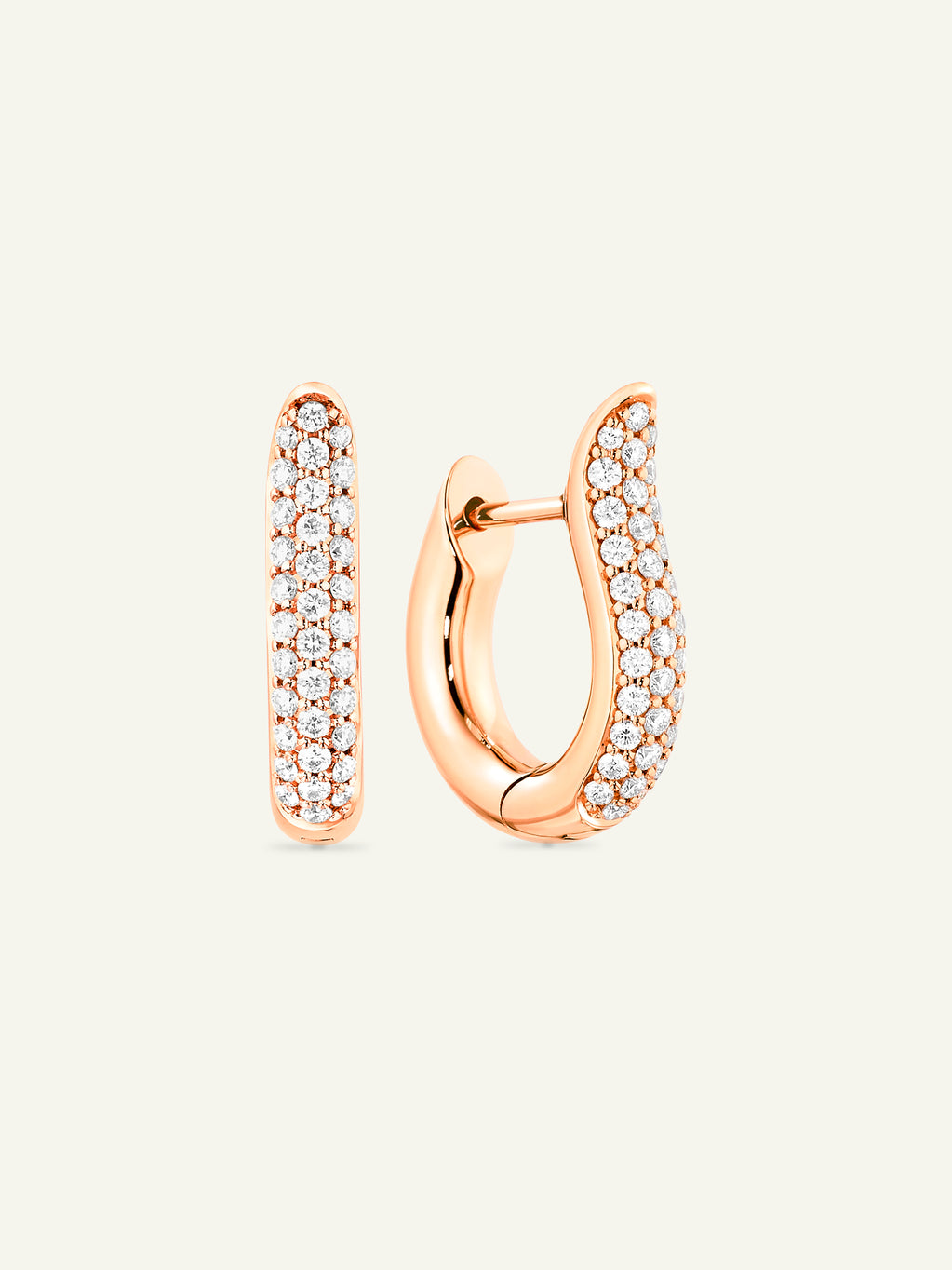 SIGNATURE Earrings Hoop small Diamond Pavé 18K rose gold