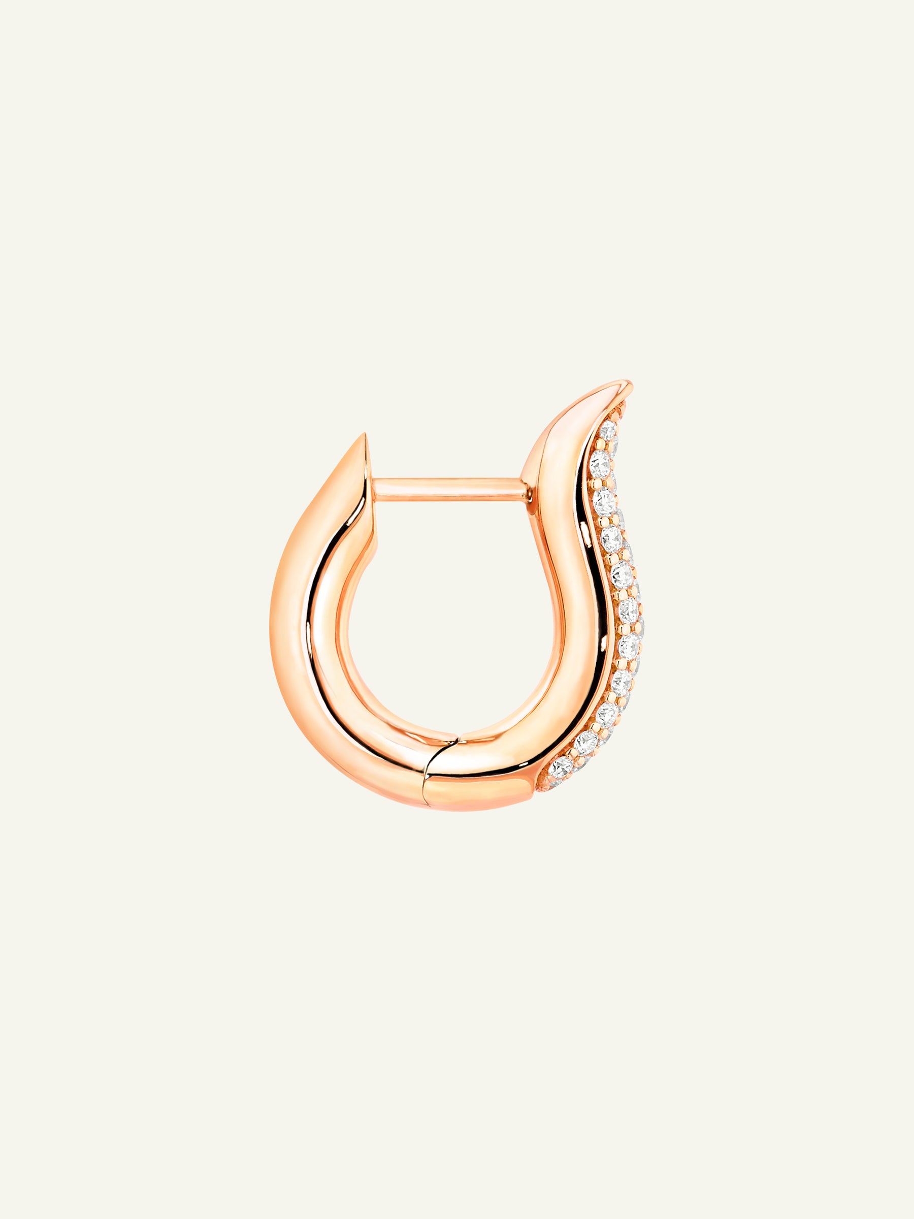 SIGNATURE Earrings Hoop small Diamond Pavé 18K rose gold