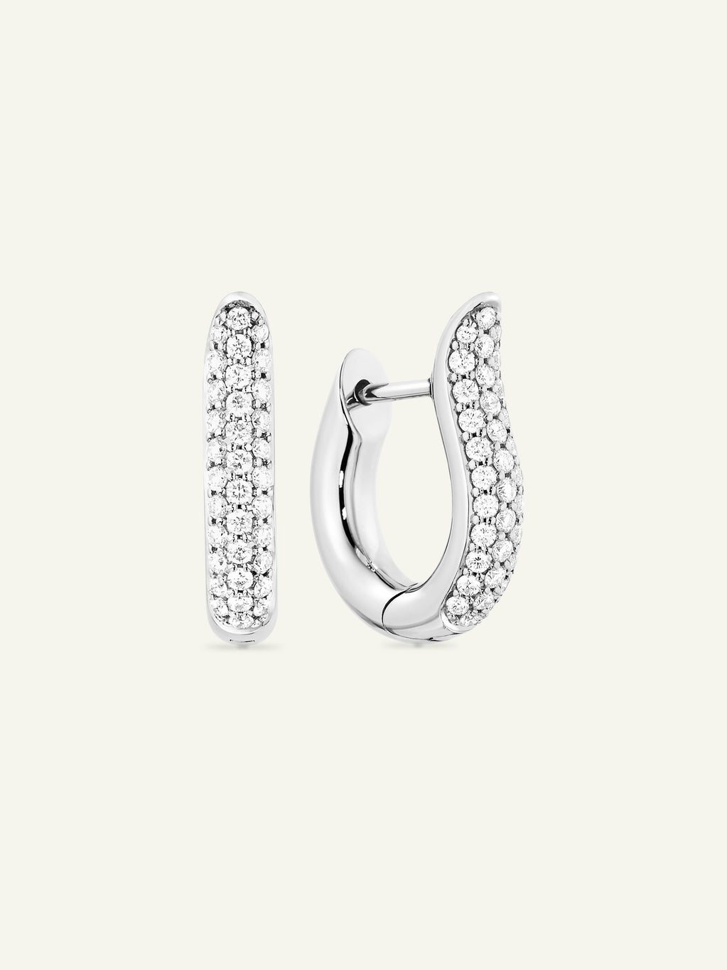 SIGNATURE Earrings Hoop small Diamond Pavé 18K Weißgold