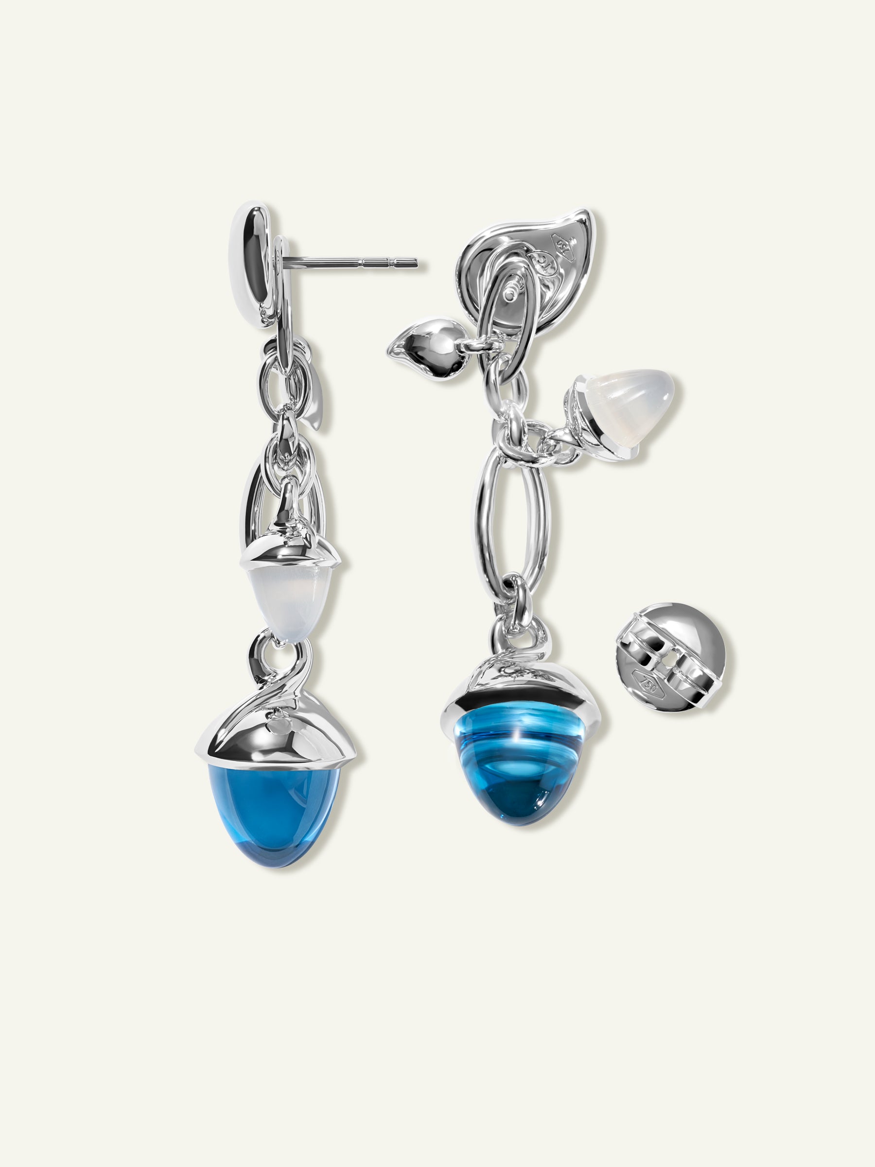 MIKADO Dangling 2 Acorn Ohrringe in 'Ocean'