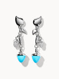 MIKADO Dangling 2 Acorn Ohrringe in 'Turquoise' mit Diamond Pavé