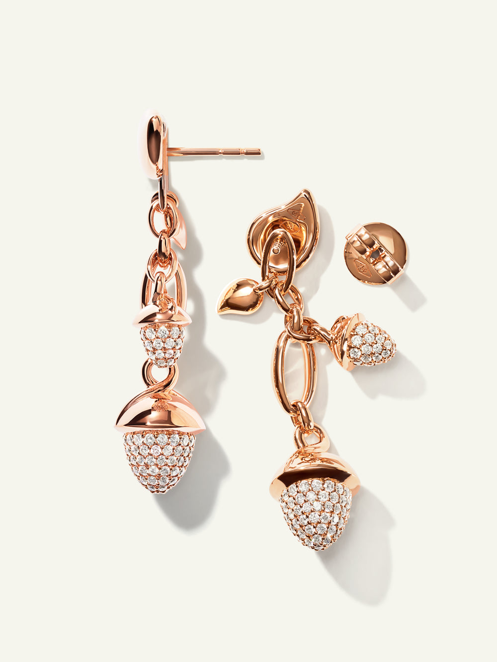 MIKADO Dangling 2 Acorn Earrings with Diamond PavŽ