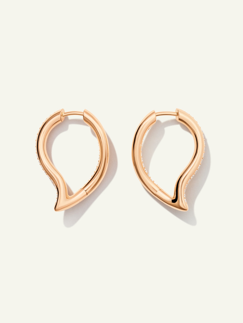 E-Sig-Ho-TDr-p-rg | Earrings SIGNATURE Hoop Twisted Drop with Diamond Pavé